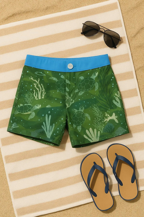 Kids Matching Swim Trunks  | La tortuga